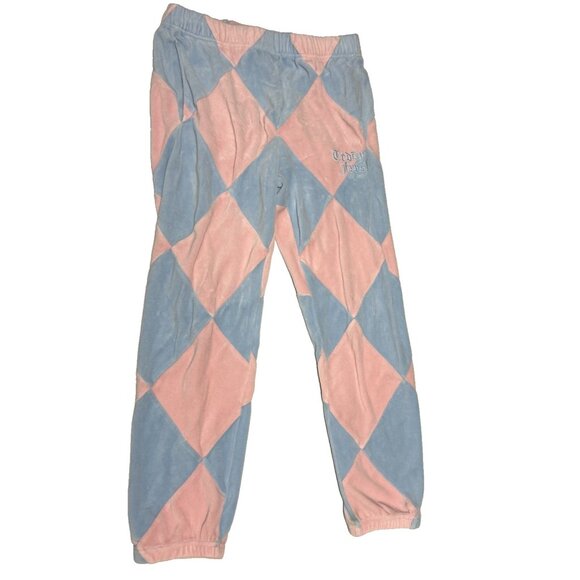 Ripndip Pants - RipNDip Teddy Fresh Velour Pink And Blue Diamond Joggers Pants S